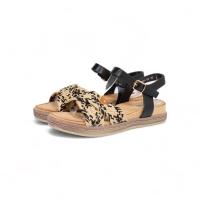 HLUNA - Sandalias planas Deportes con Plataforma con Tira Ancha de Esparto - Pulsera al tobillo con hebilla - Sandalias de Esparto Negro Blanco y Oro - WH21-38 - details 3