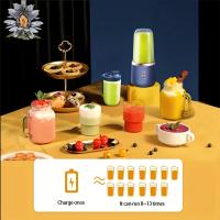Batidor De Frutas Portátil Eléctrico Doble Copa Máquina De Batido Y Smoothies Auxiliar De Cocina Para Bebidas Y Alimentos - details 1