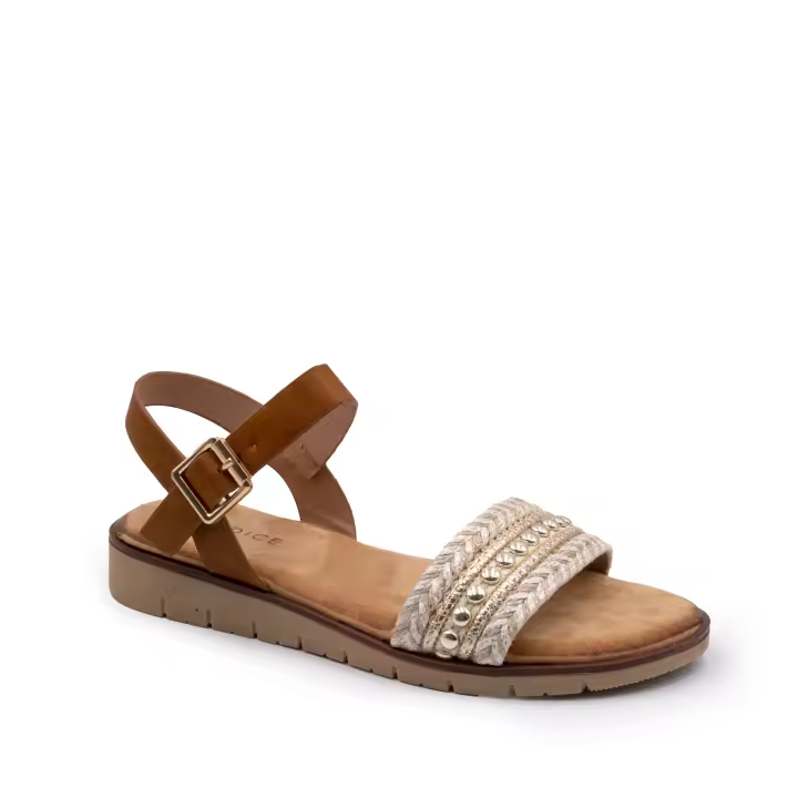 Sandalias Mujer Planas Con Hebilla Con Plantilla Acolchada - 1