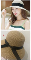 Sombrero De Moda Para Mujer Verano Protección Solar Amplio Para Playa Viajes Al Aire Libre Estilo Casual Color Sólido Fedora - details 6