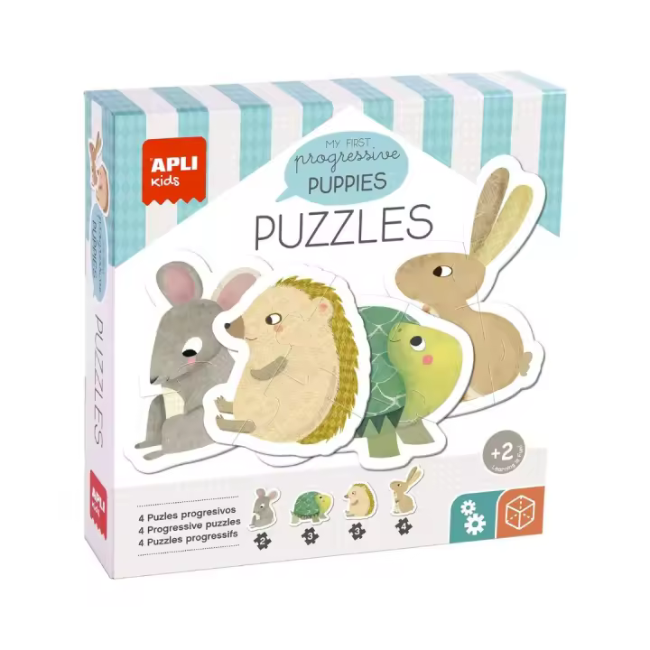PUZZLE PROGRESIVO PUPPIES 12 PIEZAS APLI KIDS - 1