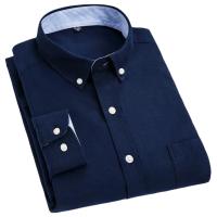Camisa Oxford Para Hombre De Manga Larga Casual Rayada Gris Verde Azul Náutico Negocios Slim Botones Moda Tendencias - details 8