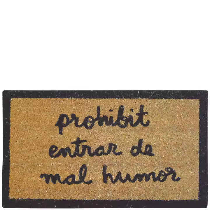 LAROOM - Felpudo "prohibit entrar de mal humor" - El Felpudo Original - Felpudo antideslizante de alta calidad - Alta resistencia - Colores brillantes - Diseño original - Medidas: 40x70xH1,8cm - 1