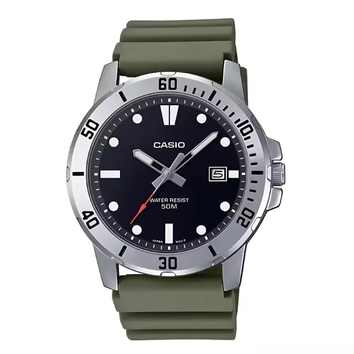 Reloj CASIO MTP-VD01-3E Military Style para Hombre Esfera Negra - 1