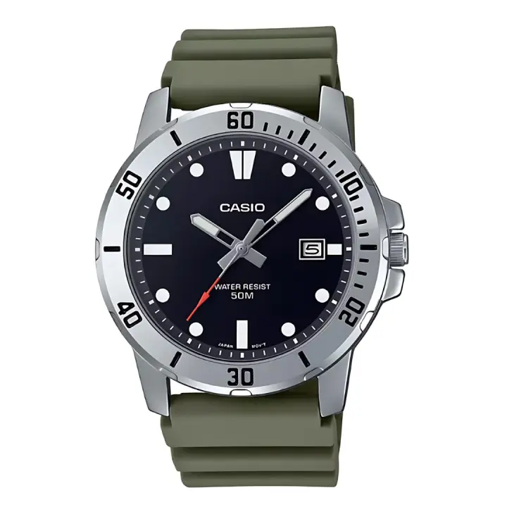 Reloj CASIO MTP-VD01-3E Military Style para Hombre Esfera Negra - 1