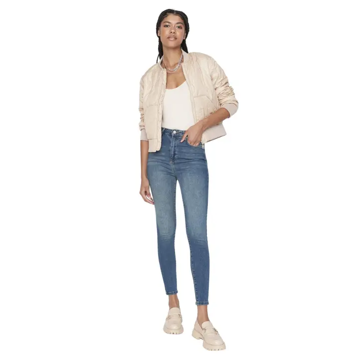 Trendyol Blue Super High Waist Skinny Jeans Twoss22Je0560 - 1