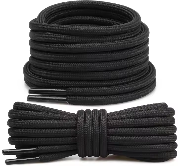 Stepace 2 Pares Cordones Redondos para Botas de Senderismo y Montaña, Trekking Zapatos, Bambas - 19 Colores, 80-180cm, 4.5mm Diámetro - 1