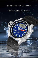 Reloj Deportivo Para Hombre SANDA Cuarzo Digital Resistente Al Agua Con Alarma Y Pantalla Dual Reloj Masculino De Moda Casual Material De Correa Resina Display LED Y Digital - details 15