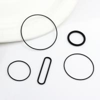 Conectores De Circulo Geométrico Hueco En Metal De Cobre Para El Dibujado De Joyas DIY 6 Piezas Pintura Negra De Spray Charms - details 12