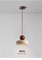 Lámpara Colgante Vintage Con Piedra Amarilla Natural Agate Ideal Para Dormitorio O Restaurante Luz LED Regulable Área De Iluminación 5-10 Metros Cuadrados - details 8