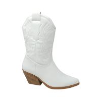 EVA ZORTEON - Nueva Colección! Botín cowboy, de polipiel bordado, de tacón grueso, estable,  con cremallera, Marca TULIPANO. - details 11