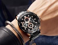 Reloj De Pulsera De Lujo Para Hombre WWOOR En Acero Inoxidable Y Oro Resistente Al Agua Y Shock Con Cronógrafo Y Luz Nocturna - details 17