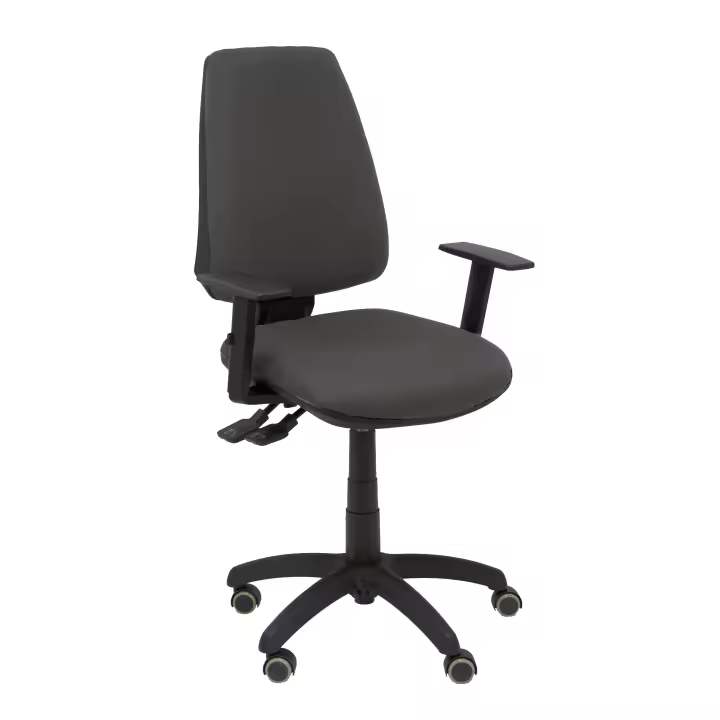 Piqueras Y Crespo - Silla Elche S Bali Gris Oscuro Ergonómica Regulable Con Brazos Y Ruedas De Parqué - 1