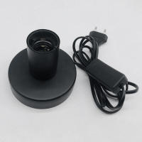 Soporte De Luz Metálico Para Bombilla E27 Con Interruptor Y Cuerda 2PCS Base De Mesa Negra Para Habitación Material Metal - details 7