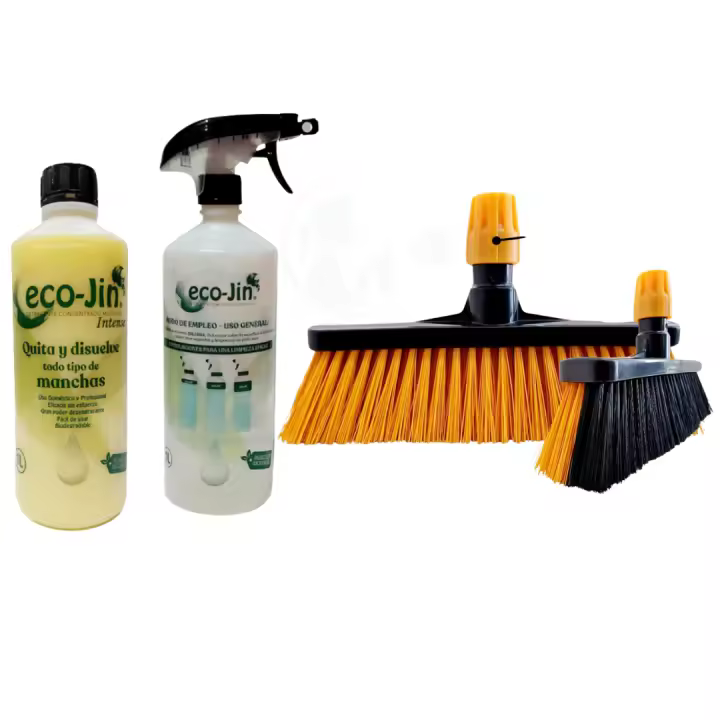 Ecojin a Elegir + Difusor + Nueva Escoba de Laboncler Mixta para Interior y Exterior – Escoba con Efecto Electrostático que Atrapa Pelos, Polvo y Pelusas. Diseñada con Base Ultrarresistente a Golpes, Rosca de Sujeción Fija - 1