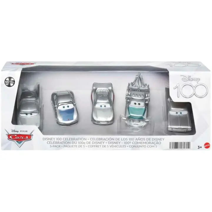 Disney 100 Aniversario Cars Pack 5 coches de juguete personajes, +3 años  Mattel HPL98 - 1