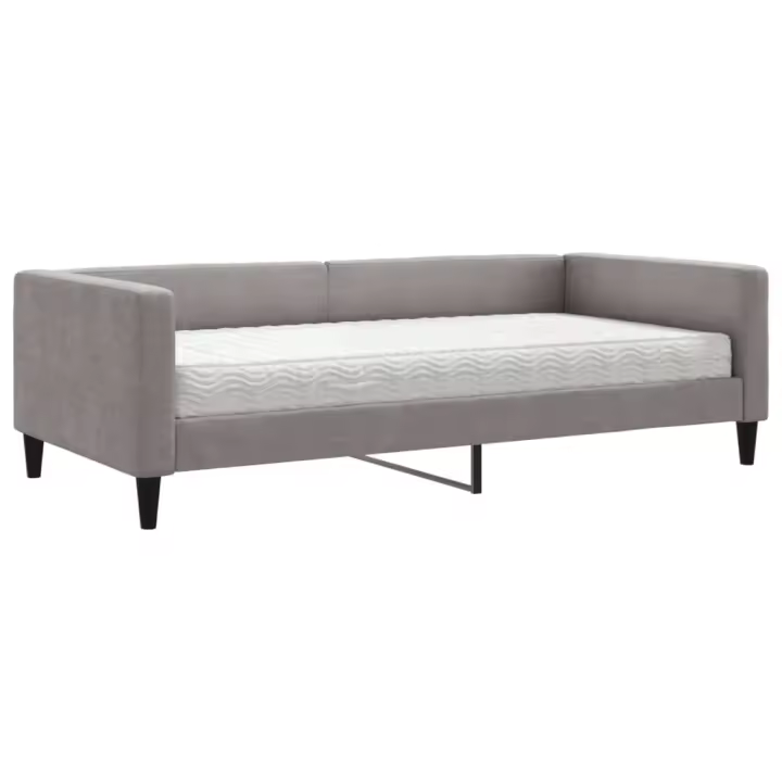 vidaXL Sofá cama con colchón tela gris taupe 100x200 cm - 1
