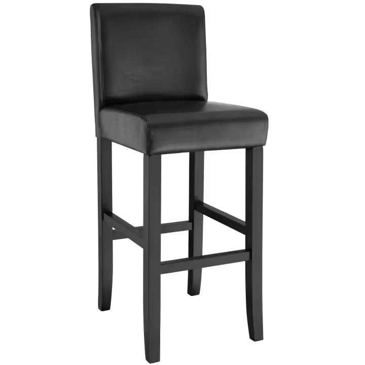 Tectake - Taburete de bar de poli piel , Taburete de calidad superior y excelente acabado , Ergonómico para un confort óptimo, también para espacios de tiempo más largos , Patas de madera maciza, lacado en brillo de alta calidad - 1