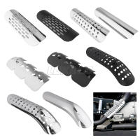 Cubierta De Escudo Para Escape De Motocicleta Universal Protector De Muffler Adecuado Para Harley Honda Yamaha Accesorios Moto Color Negro/Cromo - details 0