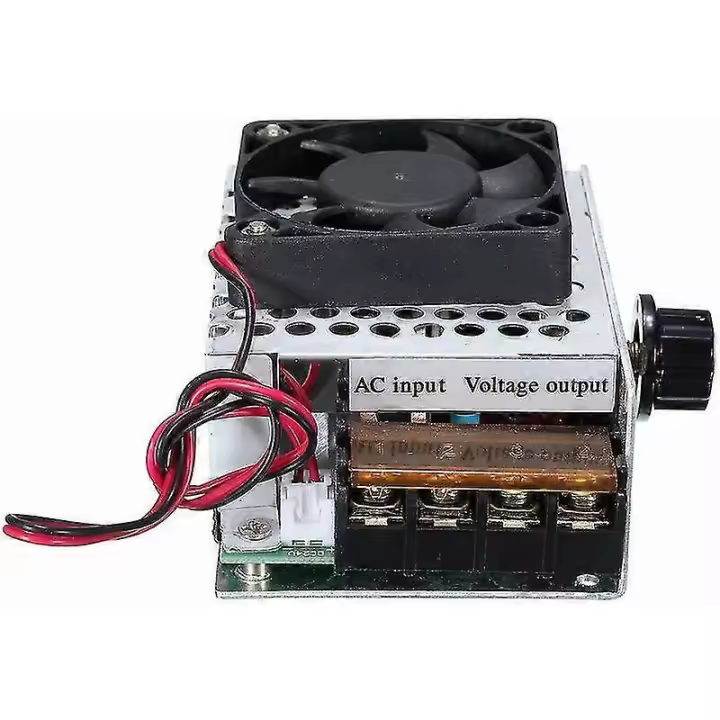 Rgulateur de tensión Electrónica SCR Alta Potencia 220V AC 4000W, Vitesse contrle termostato con interruptor de ventilación - 1