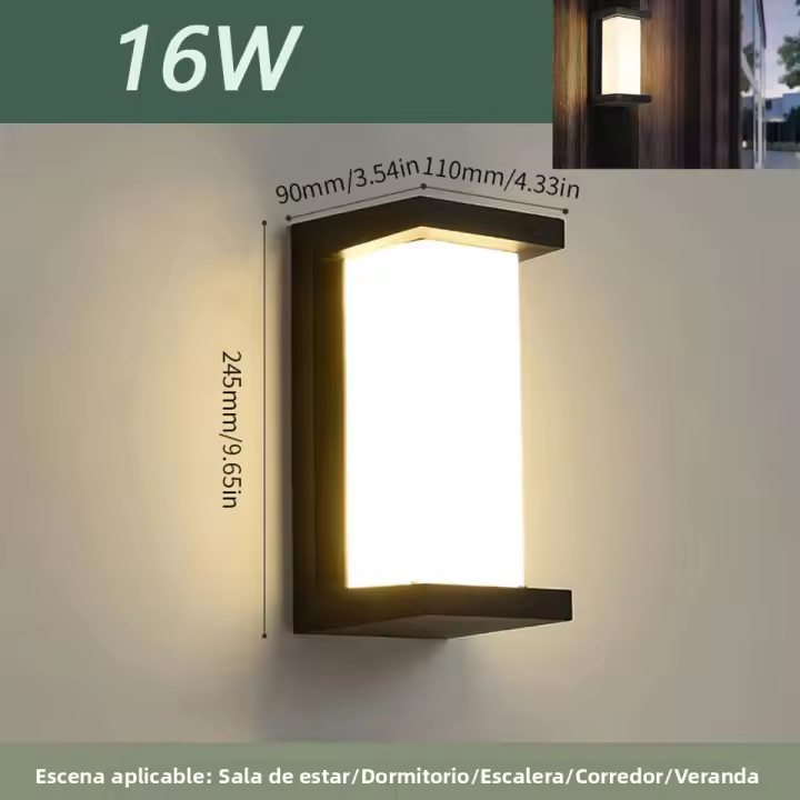 Lámpara De Pared Exterior LED Impermeable IP66 Con Sensor De Movimiento Iluminación Moderna Para Porche Balcón Jardín - 1
