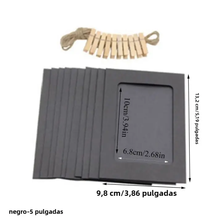 10pcs Marco De Papel Combinado Con Clip Para Manualidades DIY Álbum De Fotos Decoración De Pared Para Fotos Y Memoria - 1
