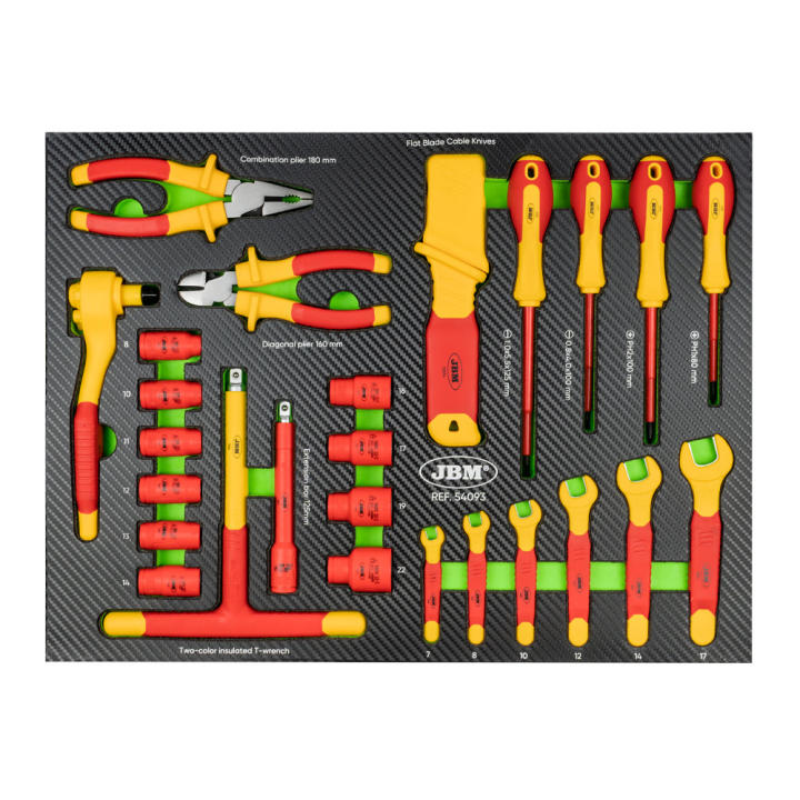 MÓDULO EVA DE HERRAMIENTAS AISLADAS VDE 26 PCS modelo 54093 - Juego Completo de Herramientas Manuales para el Hogar y Motor, Excelente Precio