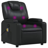 vidaXL Sillón de masaje reclinable cuero sintético Negro, Crema, Marrón Sillon Dormitorio Sillon Comodos Silla Relax Sillón Sofá - details 5