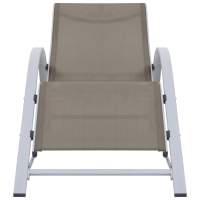 vidaXL Tumbona textilene y aluminio Negro, Crema, Taupé Sillas de Exterior Ideal para jardín, playa, piscina, terraza Tumbona Piscina Tumbonas Playa Tumbonas Jardín Exterior - details 1