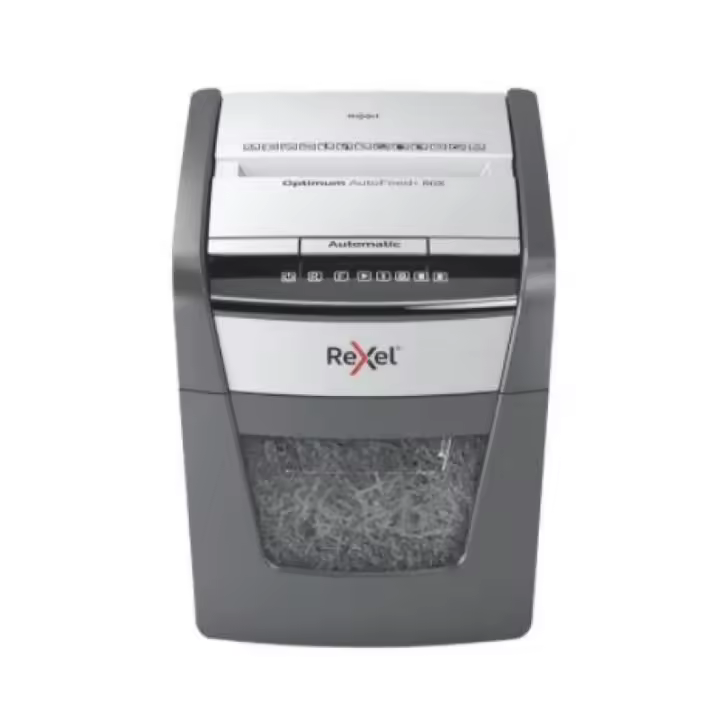 Destructora Rexel AutoFeed+ 50X, P-4, corta confeti (4x28mm), 50 hojas, contenedor de 20 litros - 1