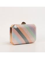 Bolso de mano rígido para fiesta boda bautizo eventos a rayas multicolor - details 1