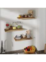 Estante Flotante De Madera Rustica 1 Pc Decoración Nórdica Para El Hogar Almacenamiento En La Pared Regalo Estante De Colgador Para Dormitorio Sala De Estar Baño Cocina - details 3