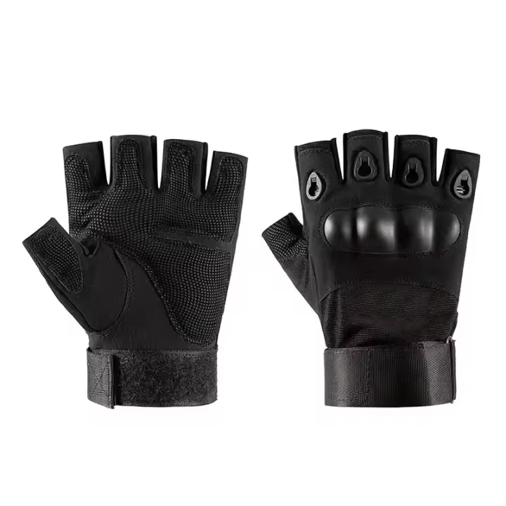 Guantes Tácticos De Medio Dedo Para Camping Senderismo Caza Y Fitness Antideslizantes Deportivos Unisex Hechos De Microfibra Y Poliéster - 1