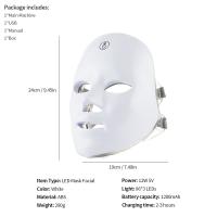 Máscara Facial LED De 7 Colores Con Cuello Terapia De Luz Roja Para Rejuvenecimiento Piel Tensión Anti-Edad Belleza Bio-Light Whiting Casa - details 6