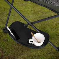 Mesa De Silla Clip on Con Ranura Para Móvil Multifuncional Para Jardín Patio Piscina Silla De Lounging Material ABS Negro - details 0