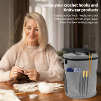 Bolsa De Almacenamiento Para Tejer Y Crochet De Gran Capacidad Portátil Con Bolsillo Para Agujas Y Gancho Organizador De Herramientas De Bordado Y Costura - details 5