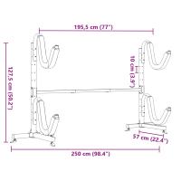 vidaXL Soporte para 2 kayaks acero 250x57x127,5 cm - details 7