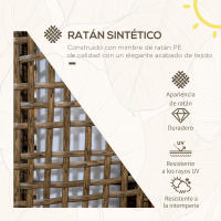 Outsunny Linterna de Jardín Luces Solares de Ratán Sintético con Luces LED Encendido y Apagado Automático para Interior Exterior Terraza Balcón Patio Arena - details 4