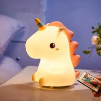 Lámpara De Noche Unicornio Con Control Remoto Para Dormitorio Luz LED De Animales Decoración Moderna Recargable Por USB - details 7
