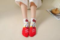 Calcetines Sanrio Hello Kitty Para Mujer 5 Pares Diseño De Dibujos Animados Harajuku Kawaii De Algodón Rosa Calcetines Cortos Casual - details 27