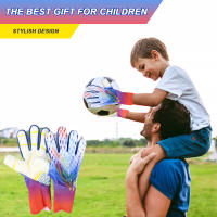 Guantes De Portero De Fútbol Para Niños 2 Piezas Tamaño Ajustable 5/6/7 Con Correa En La Muñeca Antideslizantes Y De Dedos Completos - details 2