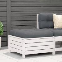vidaXL Taburete de jardín madera maciza de pino blanco 62x63,5x32 cm en color Madera de pino blanca/Madera douglas sin tratar/Madera de pino sin tratar y más | cómodas modernas ergonómicas para comedor cocina salón hogar - details 0
