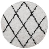 vidaXL Alfombra peluda de pelo largo moderna PAMPLONA Ø 100 cm Color Antracita,  Beige,  Crema y mas Alfombras de área  Alfombra de Piso para Sala de Estar Dormitorio Habitación Salón - details 1