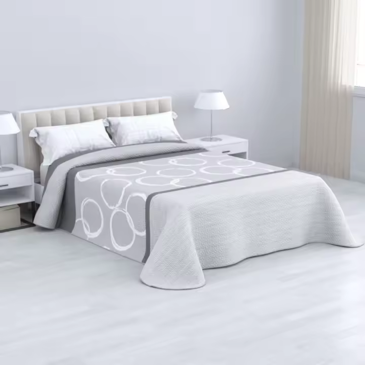 KYTZIAS - Colcha Bouti Verano Estampada para camas de 90, 105, 135 y 150 cm. Colcha de Verano Poliéster. Bouti Reversible liso o estampado. Colcha fina y ligera. No incluye fundas de cojín. - 1