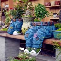 Estatua De Resina En Forma De Pantalones De Vaquilla Para Maceta De Suculentas Adorno Floral Para Jardín Interior Patio Exterior - details 0