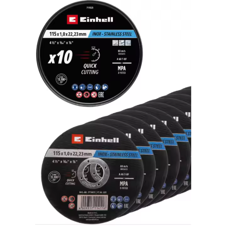 EINHELL DISCO DE CORTE INOX METAL 115 X 1 MM LATA 10UD - 1