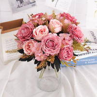 Retro Flores Artificiales De Rosa Para Vaso Regalo De Navidad Boda Decoración De Hogar Y Exterior Plantas Falsas Para Fiesta De La Novia - details 4