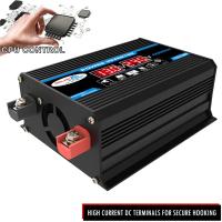 Inversor de onda sinusoidal pura para coche, convertidor de voltaje, herramienta LED, USB Dual, 12V a 220V/110V, 1600W, 2500W, 3500W, negro/amarillo (opcional) - details 2