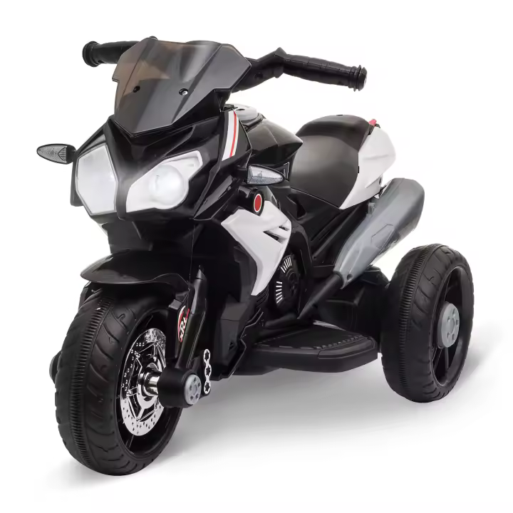 HOMCOM Moto Eléctrica Infantil con 3 Ruedas Trimoto para Niños de +3 Años con Batería 6V Recargable Funciones de Música Bocina Faros 86x42x52 cm - 1