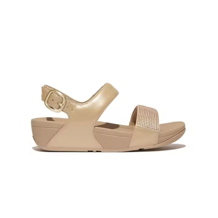 Sandalias Planas Fitflop Lulu Crystal Mujer Beig - 1